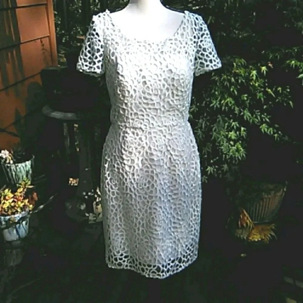 Encore by Watters White Lace Dress
